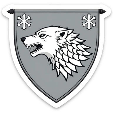 In game of thrones house stark banner wolf sticker