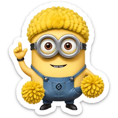 Minion with pom-poms sticker