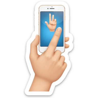 finger pointing towards the screen sticker
