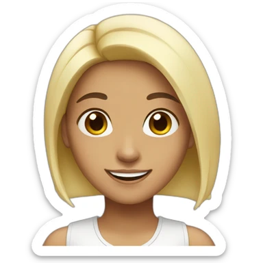 venezuelan girl fair skin dark hair big smile sticker