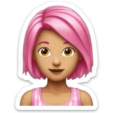 pink hair gril sticker