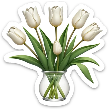 White tulips sticker