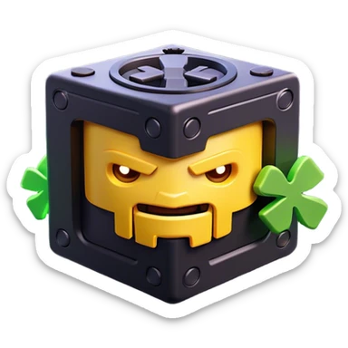 Clash of Clans aesthetic: Cinematic Playful Xbox Series X Console Portrait Emoji, rendered in a 3D vector-style similar to standard emojis with minimal shading and bold, simplified shapes. A compact, distinct form with signature details, softly glowing with a modern gaming energy charm. Simplified yet unmistakably iconic, highly detailed and consistent, glowing with a soft radiance and high shine. Stylized with a touch of next-gen innovation and a soft glowing outline, capturing the essence of a beloved gaming relic with a friendly, playful manner! sticker