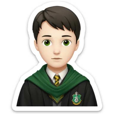 tom riddle, hogwarts uniform,  green scarf sticker