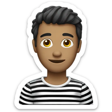 robber wearing a black and white striped t-shirt sticker