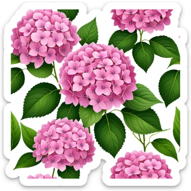 ultra realistic pink hydrangeas  sticker