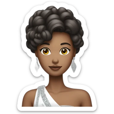 A girl with Miss Universe sticker