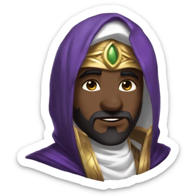 make kassadin from league of legends but just his head and blushing, make him middle eastern, not brown, and she less of his face and more of kassadins mask sticker
