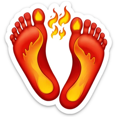 Burning feet sticker