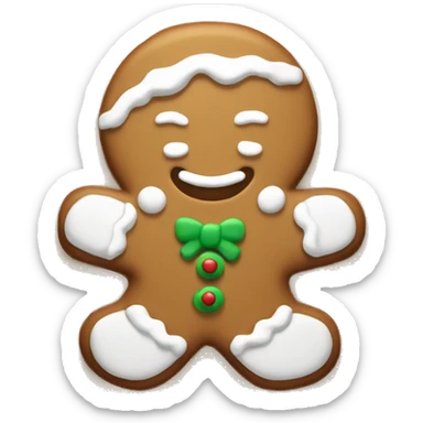 gingerbread cookie with white frosting sticker