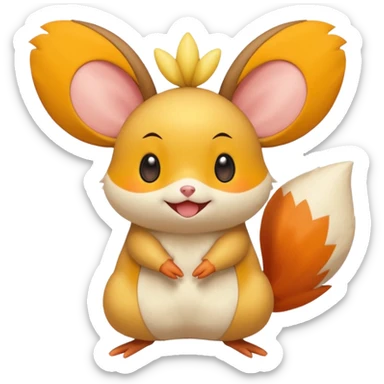 Furry Dedenne-Victini-Emolga-fusion sticker