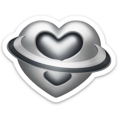 platinum heart shape saturn sticker