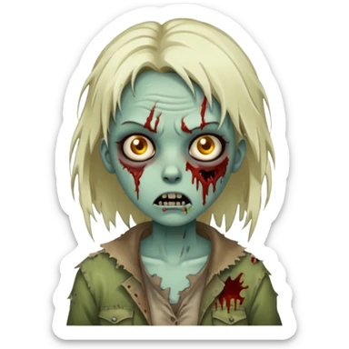 Zombie girl sticker