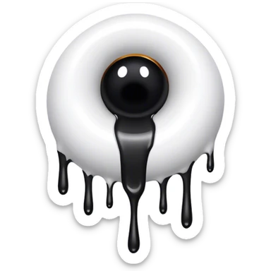 (a black hole on floor) dripping white paint  sticker