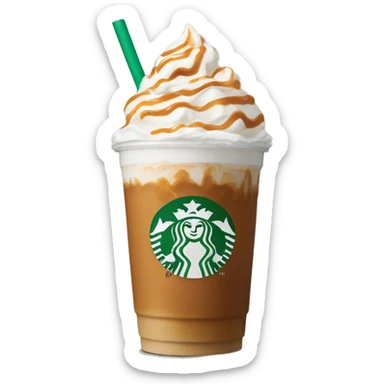 Starbucks venti caramel latte iced no whip cream sticker