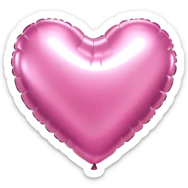 Aesthetic pink metallic inflatable heart-shaped balloos sticker