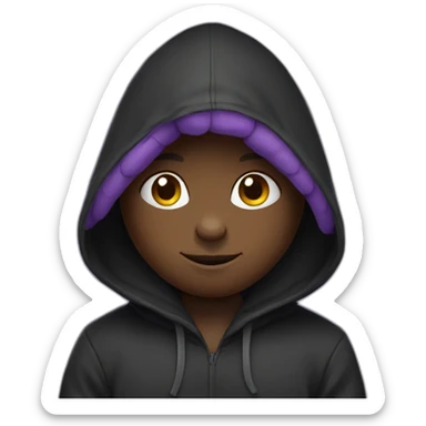 purple bunny in a black hoodie sticker