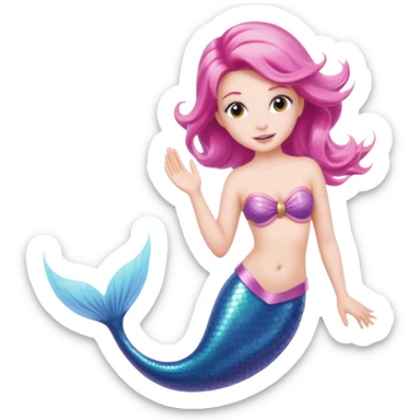 Mermaid wearing a light pink snorkel sticker