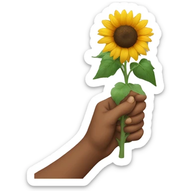 hand holding a sunflower sticker