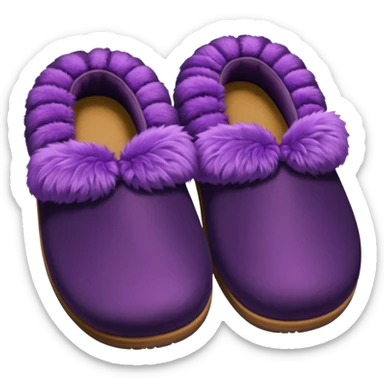 midnight plum color, hyperrealism  cute slippers. No emoji faces, no emoji icons, no human figures, isolated, highly detailed, colorful, render. sticker