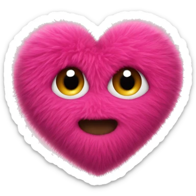 fuzzy heart sticker