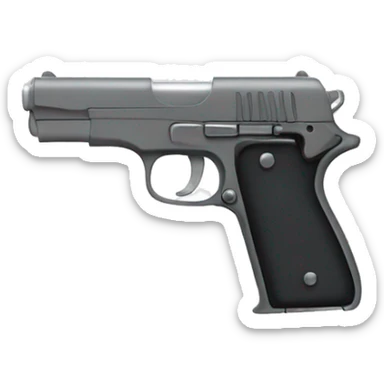 pistol with grey bow side view sticker