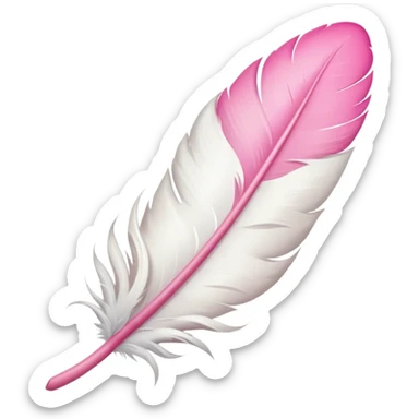 white feather with pink tips sticker