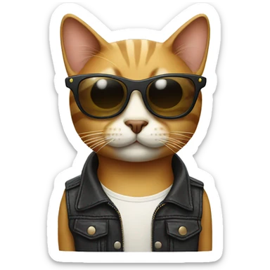 Cat with sunglasses sticker