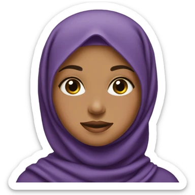 A hijabi girl with a purple hijab sticker
