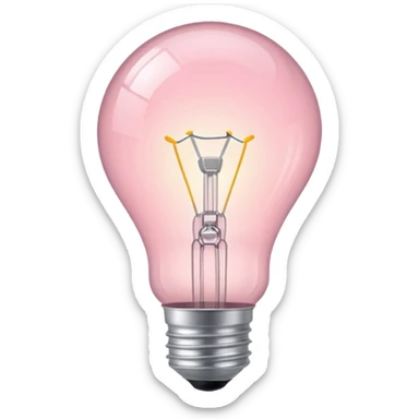 light pink light bulb sticker