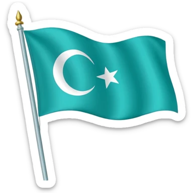 Turkuaz renginde türk bayrağı yapar mısın. Bayrak. I want to flag. Simple. sticker