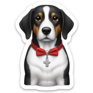 perro-cruce-de-pastor-alemán-y-rotwailler negro sticker