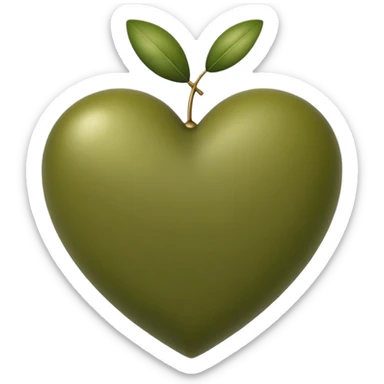 Olive green heart sticker