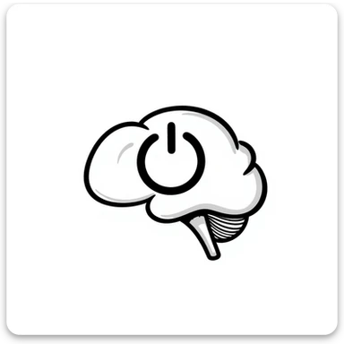 reboot mind icon, hand-drawn sketch style, playful, simple sticker