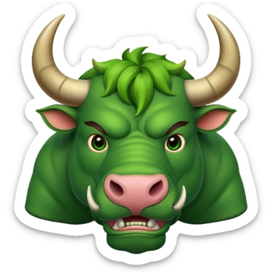 Big green bull sticker