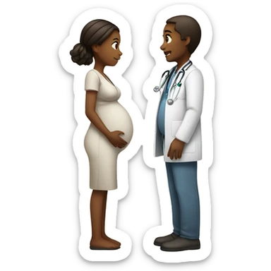 pregnant girl talking to doctor sticker