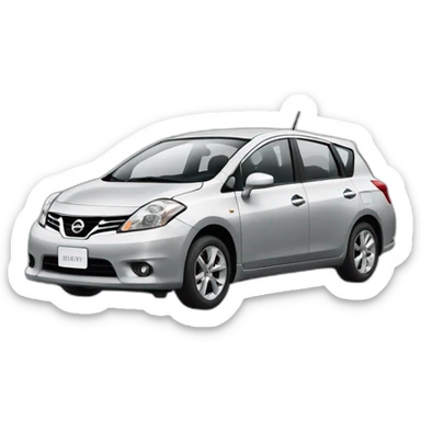 Nissan Tiida gris claro y de medio lad sticker