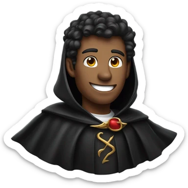 handsome devil in black cloak and black cape sticker