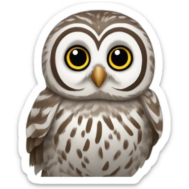 Baby Barred owl looking adorable  sticker