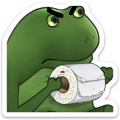 Constipated man struggling on the toilet sticker