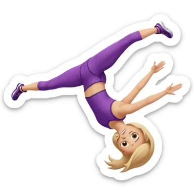 Girl doing backflip similar to acrobat emoji sticker