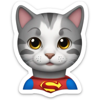 cat in a superman costume sticker