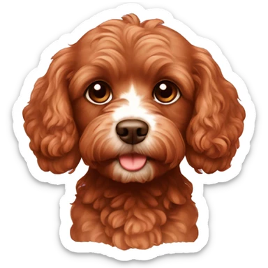 brown cavapoo with red hair male sticker