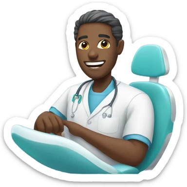 Black man in dental chair sticker