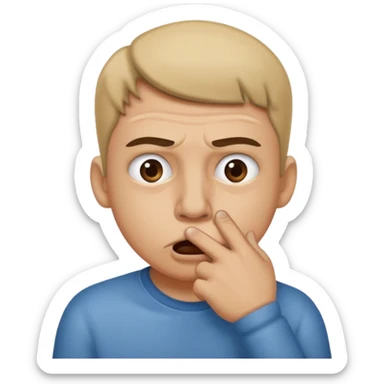 Thumb picking nose sticker