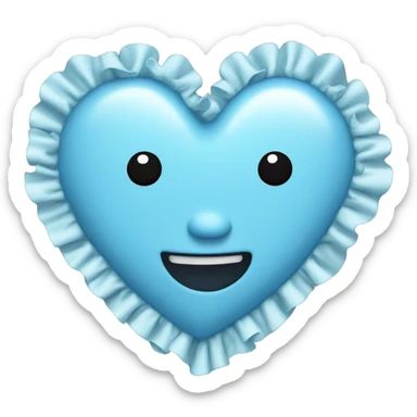 Light blue ruffled heart sticker