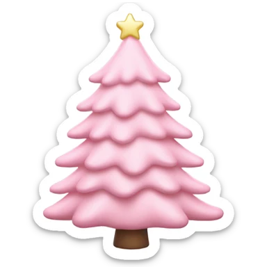 pastel pink christmas tree sticker