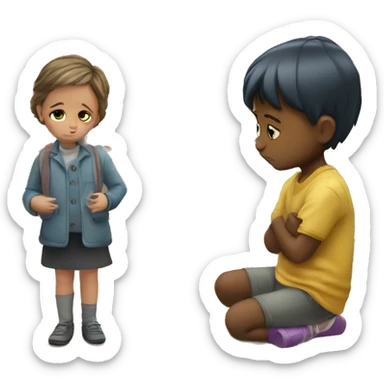 nursery school and sad child sticker