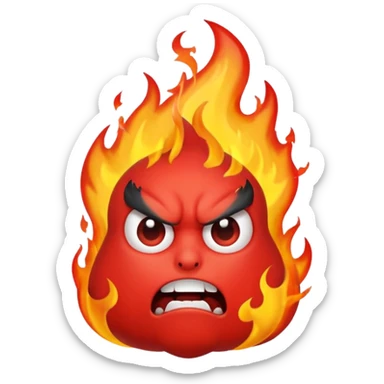 Angry flame death  sticker