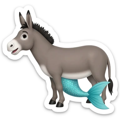 A donkey with a mermaid tail instead of legs sticker